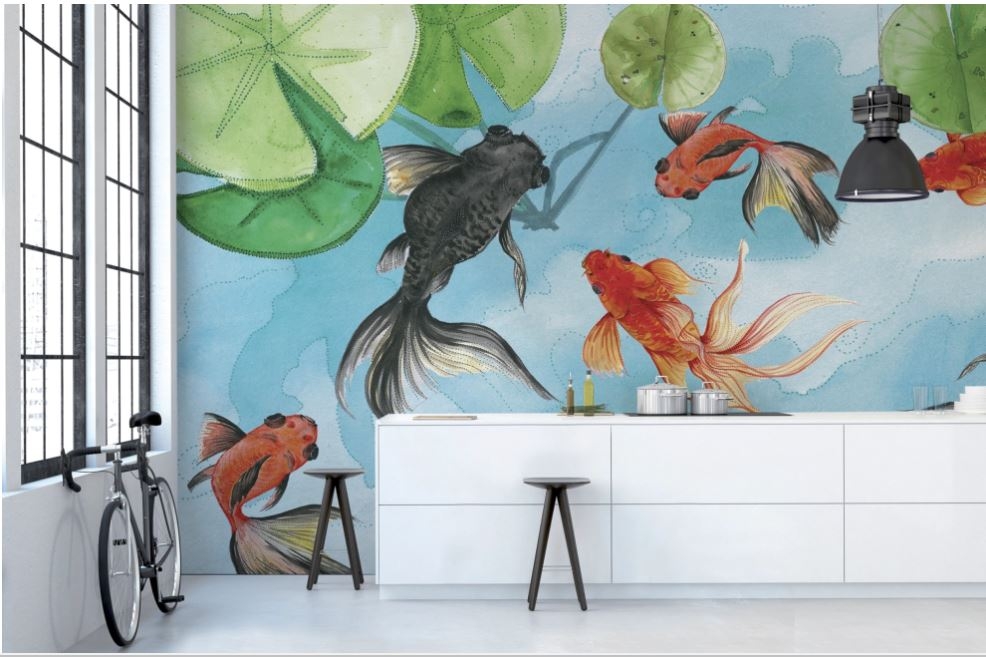 Tapet colectia GlamDecor - model GOLDFISH BY SILVIA BETANCOURT