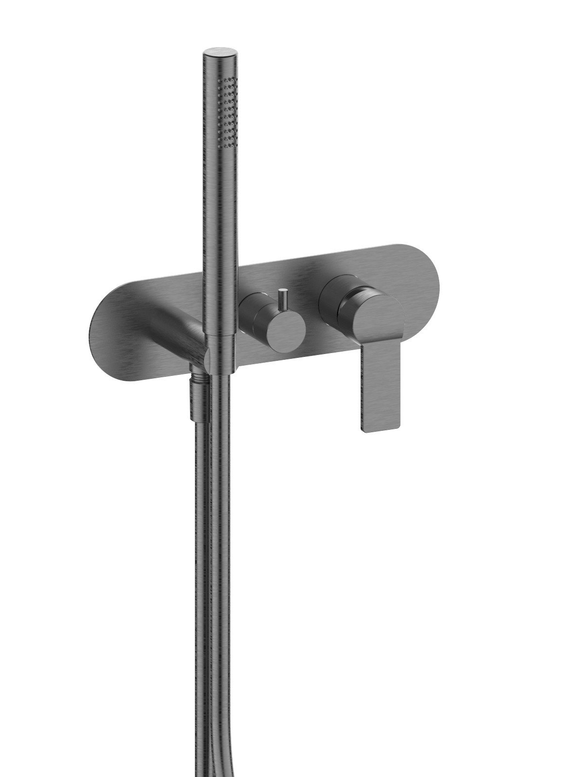 Baterie dus incastrata cu deviator cu doua sau trei cai finisaj cromat negru periat Enea by F.lli Fr