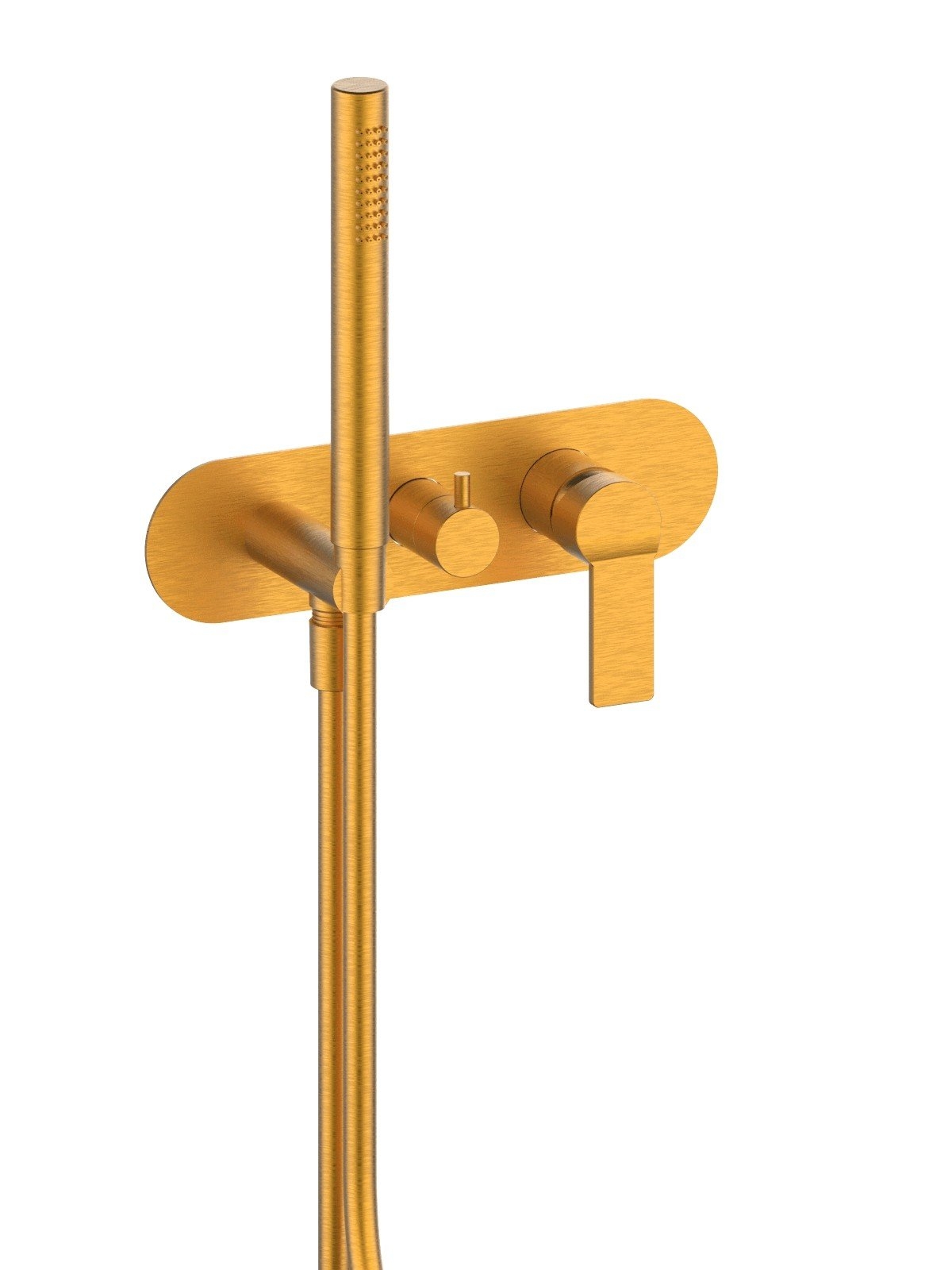 Baterie dus incastrata cu deviator cu doua sau trei cai finisaj auriu periat Enea by F.lli Frattini