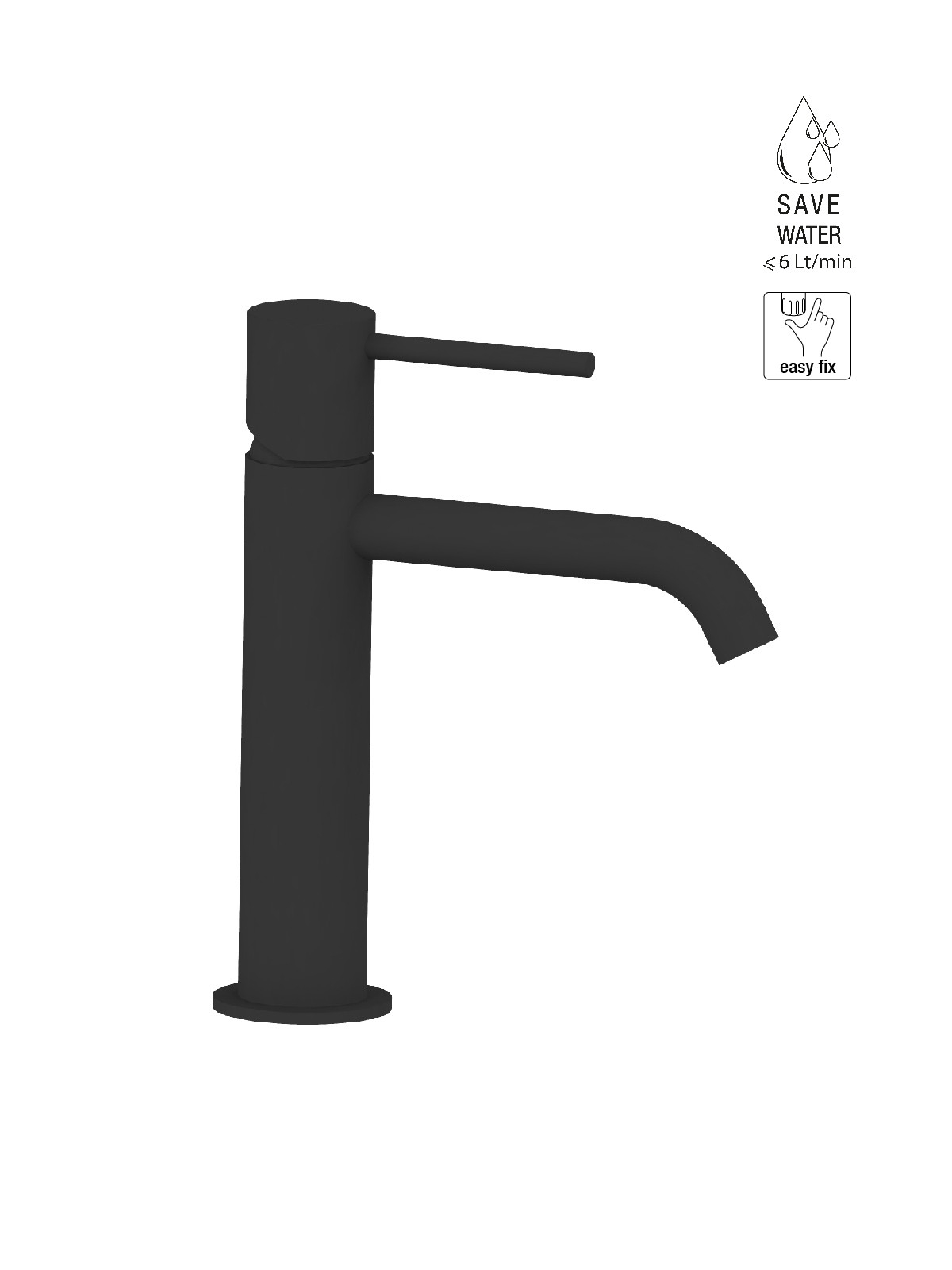 Baterie lavoar finisaj negru mat Pepe XL by F.lli Frattini