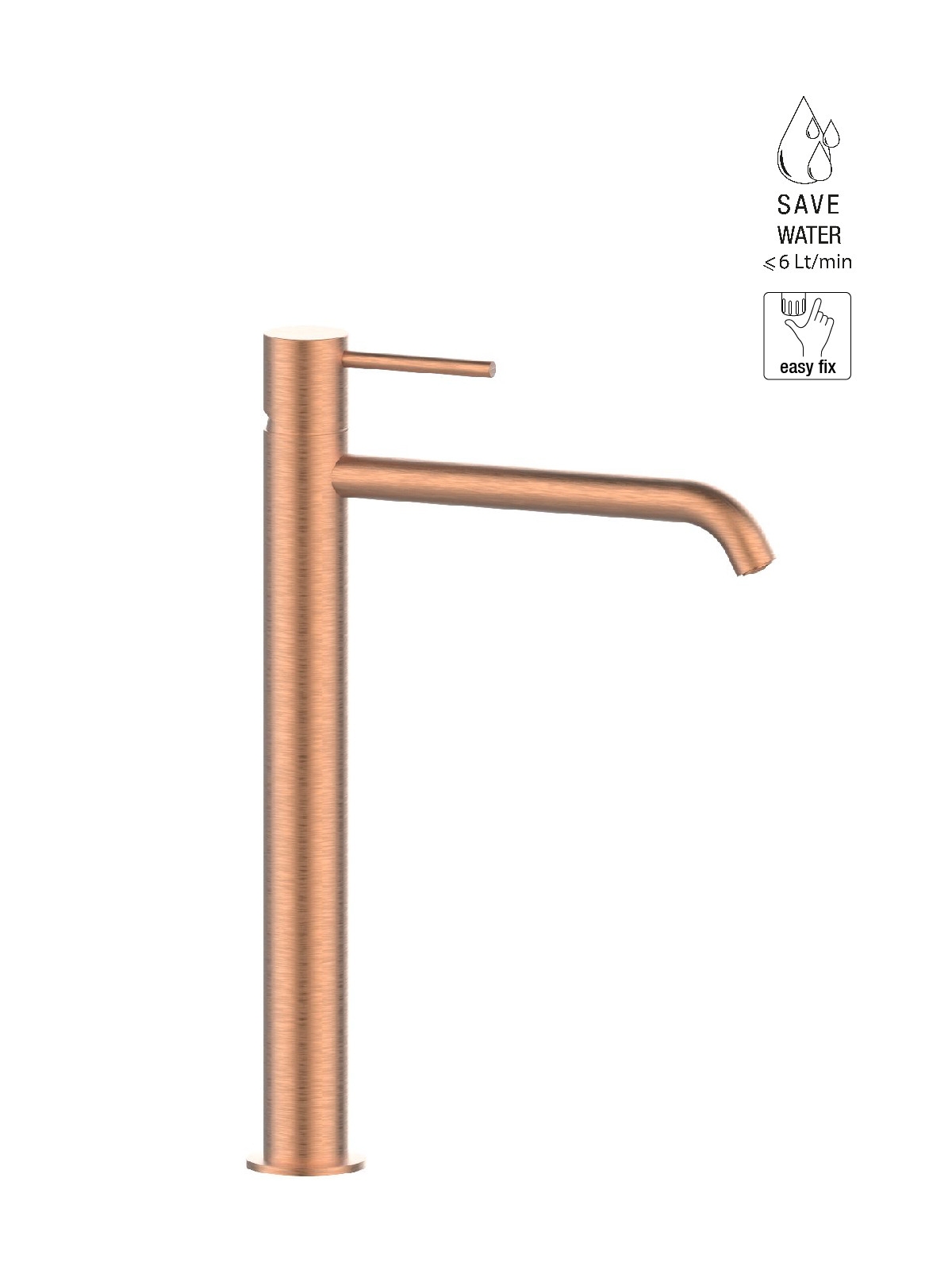 Baterie lavoar inalta finisaj auriu roz periat Pepe XL by F.lli Frattini