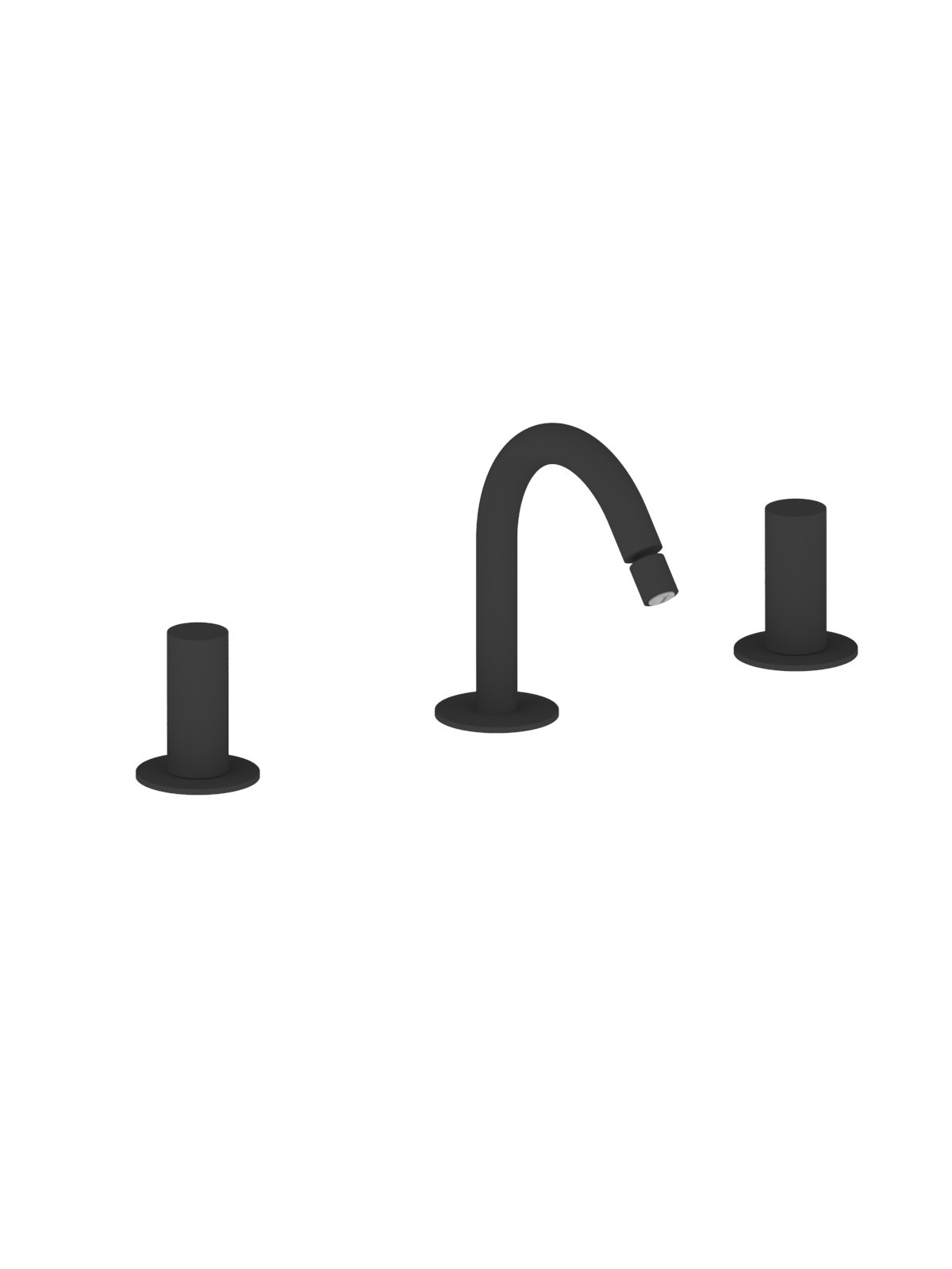 Baterie bideu cu 3 gauri finisaj negru mat Pepe XL by F.lli Frattini