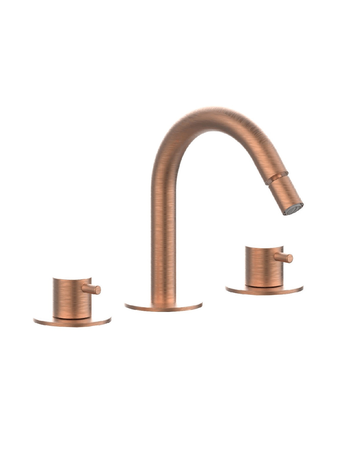 Baterie bideu cu 3 gauri finisaj auriu roz periat Pepe XL by F.lli Frattini