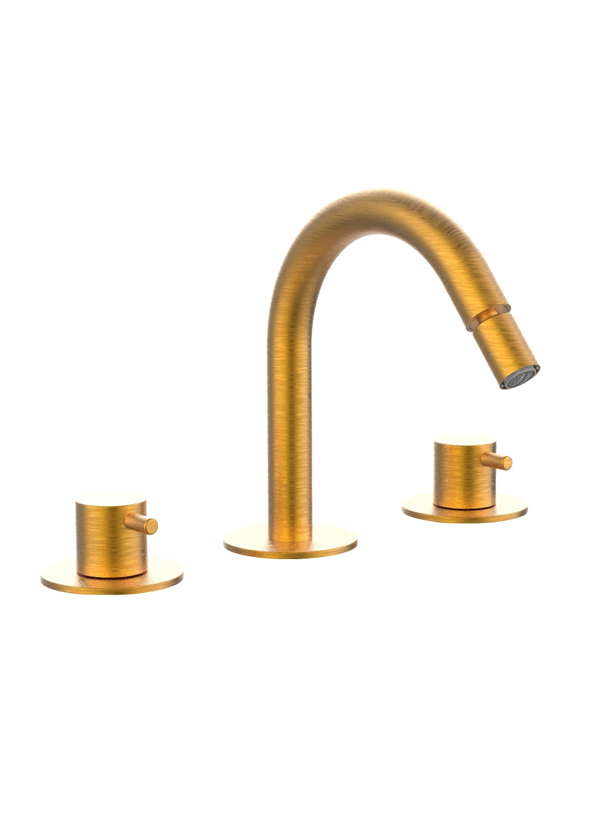 Baterie bideu cu 3 gauri finisaj auriu periat Pepe XL by F.lli Frattini