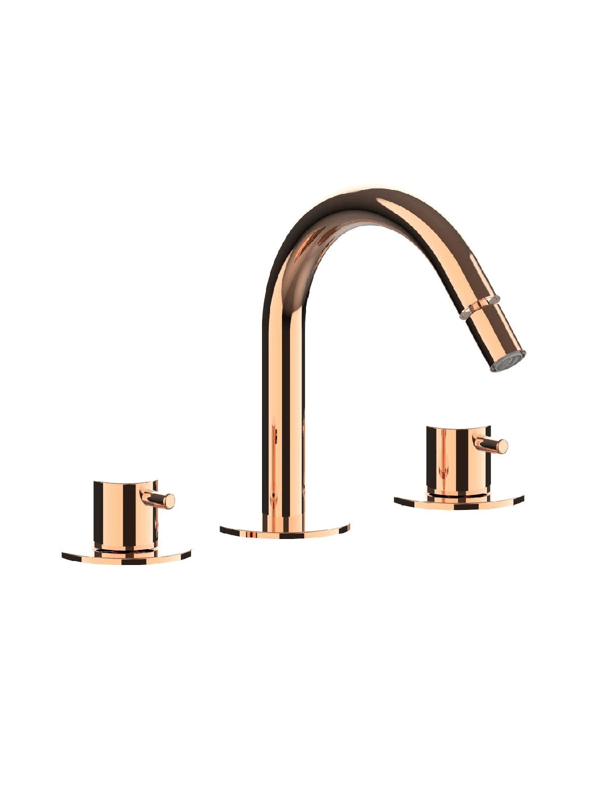 Baterie bideu cu 3 gauri finisaj auriu roz Pepe XL by F.lli Frattini