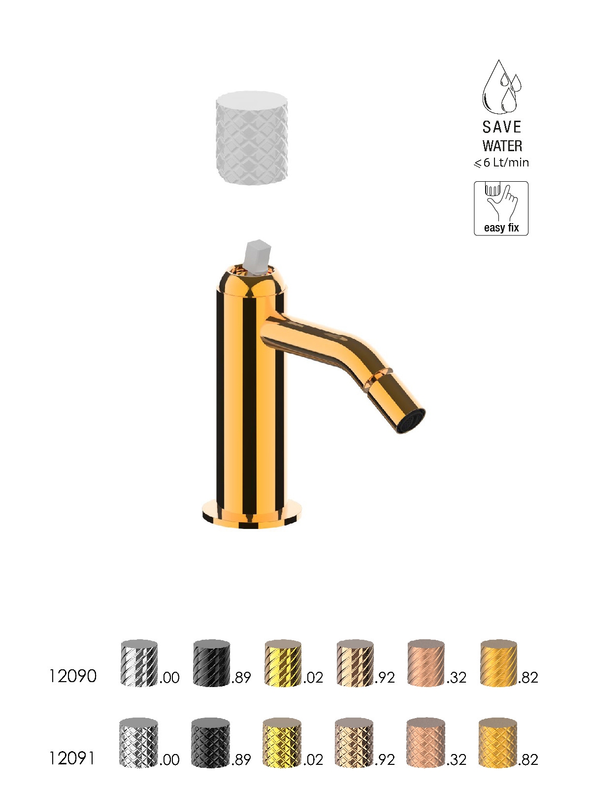 Baterie bideu finisaj auriu Pepe XLS by F.lli Frattini