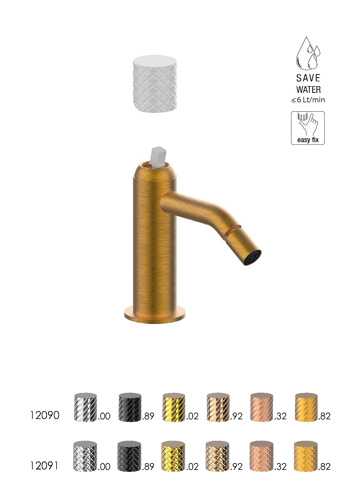 Baterie bideu finisaj auriu periat Pepe XLS by F.lli Frattini