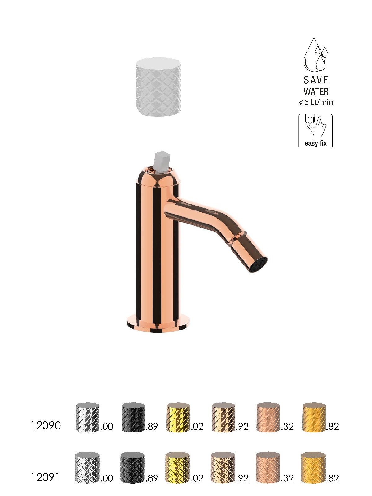 Baterie bideu finisaj auriu roz Pepe XLS by F.lli Frattini