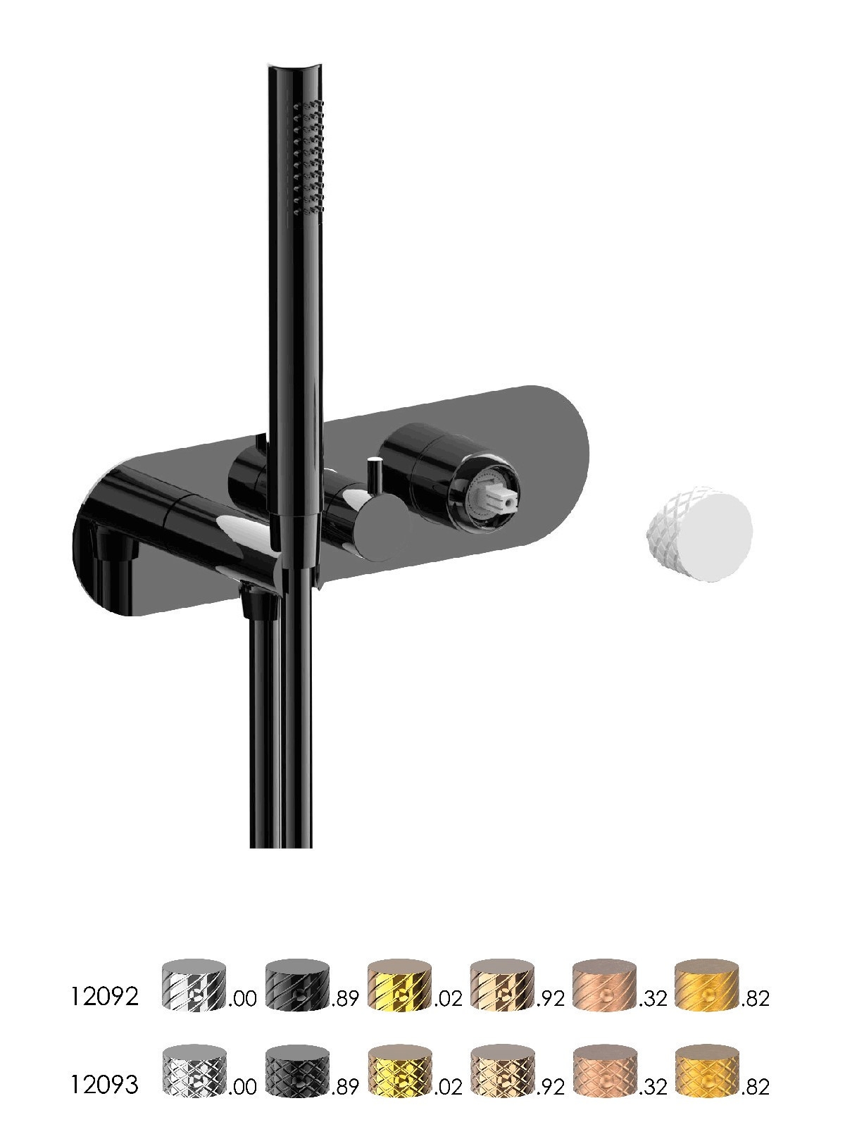 Baterie dus incastrata finisaj negru cromat Pepe XLS by F.lli Frattini