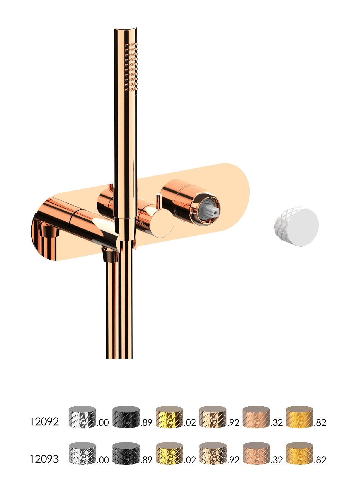 Baterie dus incastrata finisaj auriu roz Pepe XLS by F.lli Frattini