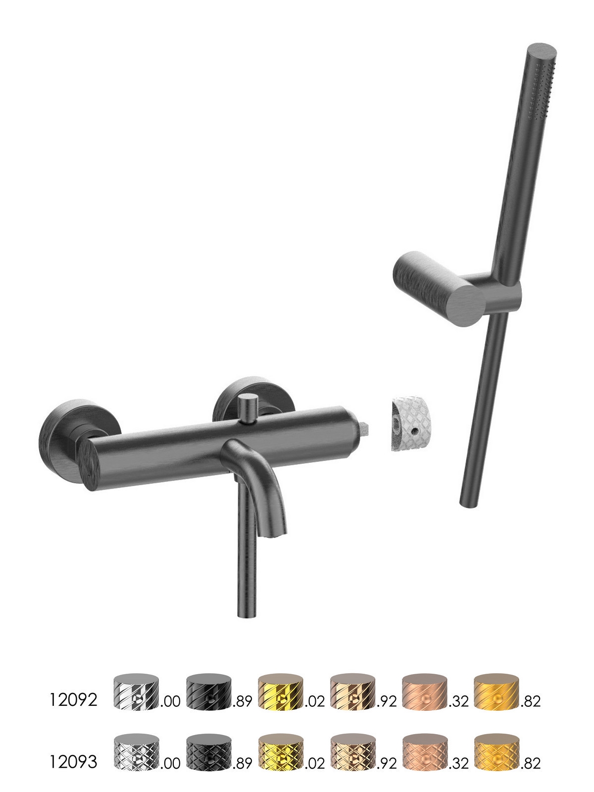 Baterie cada finisaj cromat negru periat Pepe XLS by F.lli Frattini