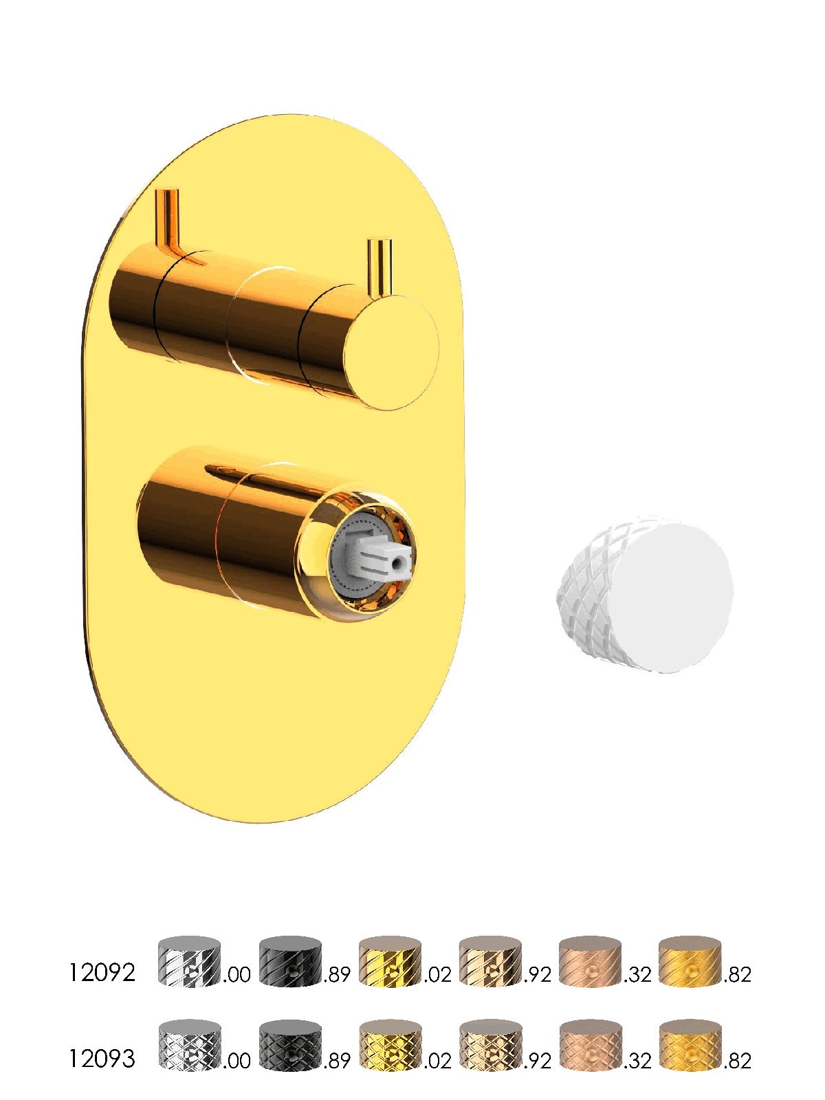 Baterie dus incastrata finisaj auriu Pepe XLS by F.lli Frattini