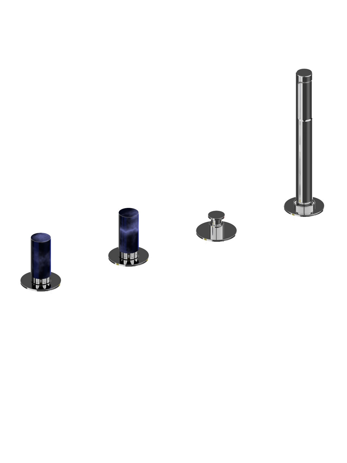 Baterie cu deviator cu dus pe marginea cazii Pepe M Style by F.lli Frattini