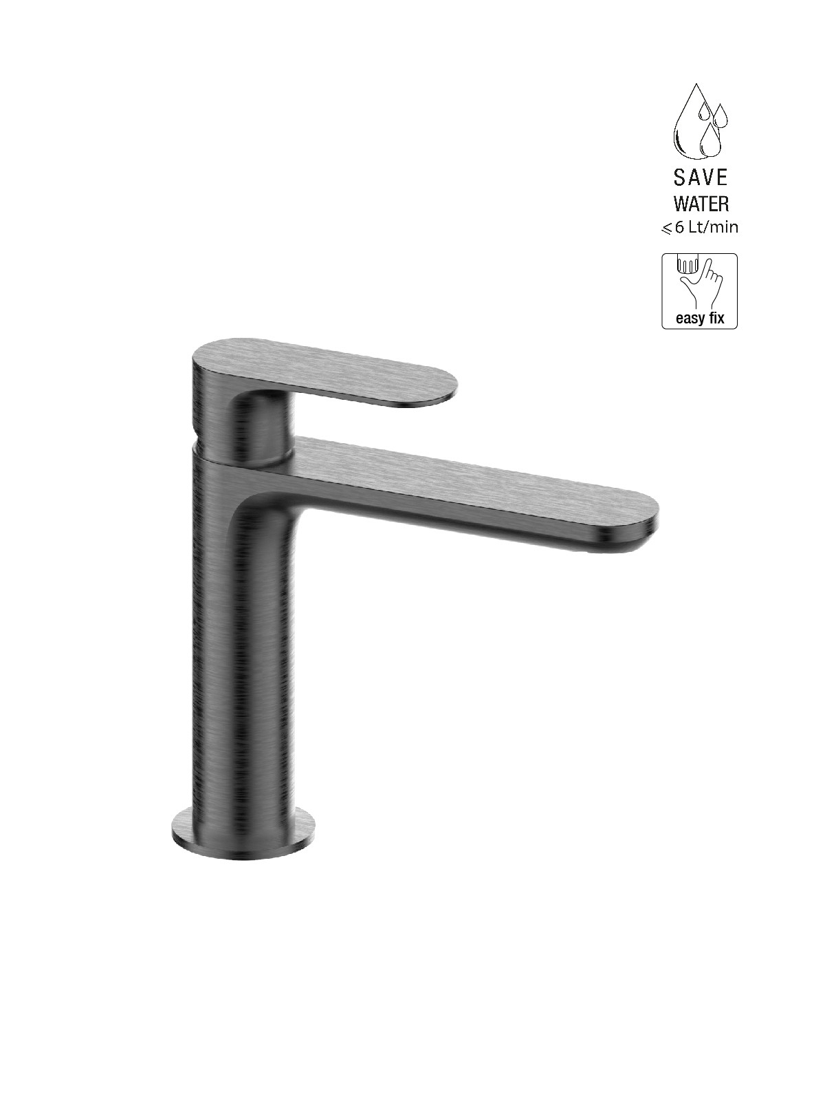 Baterie lavoar finisaj cromat negru periat Lea by F.lli Frattini