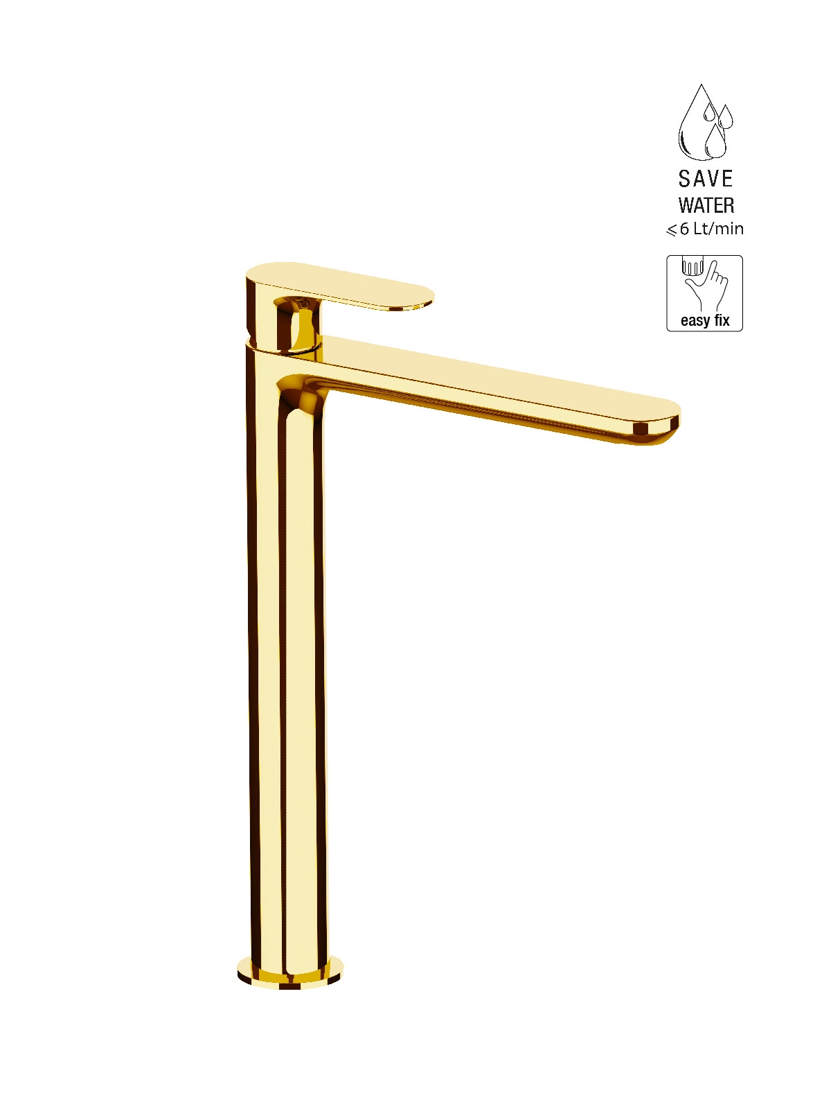 Baterie lavoar inalta finisaj auriu Lea by F.lli Frattini