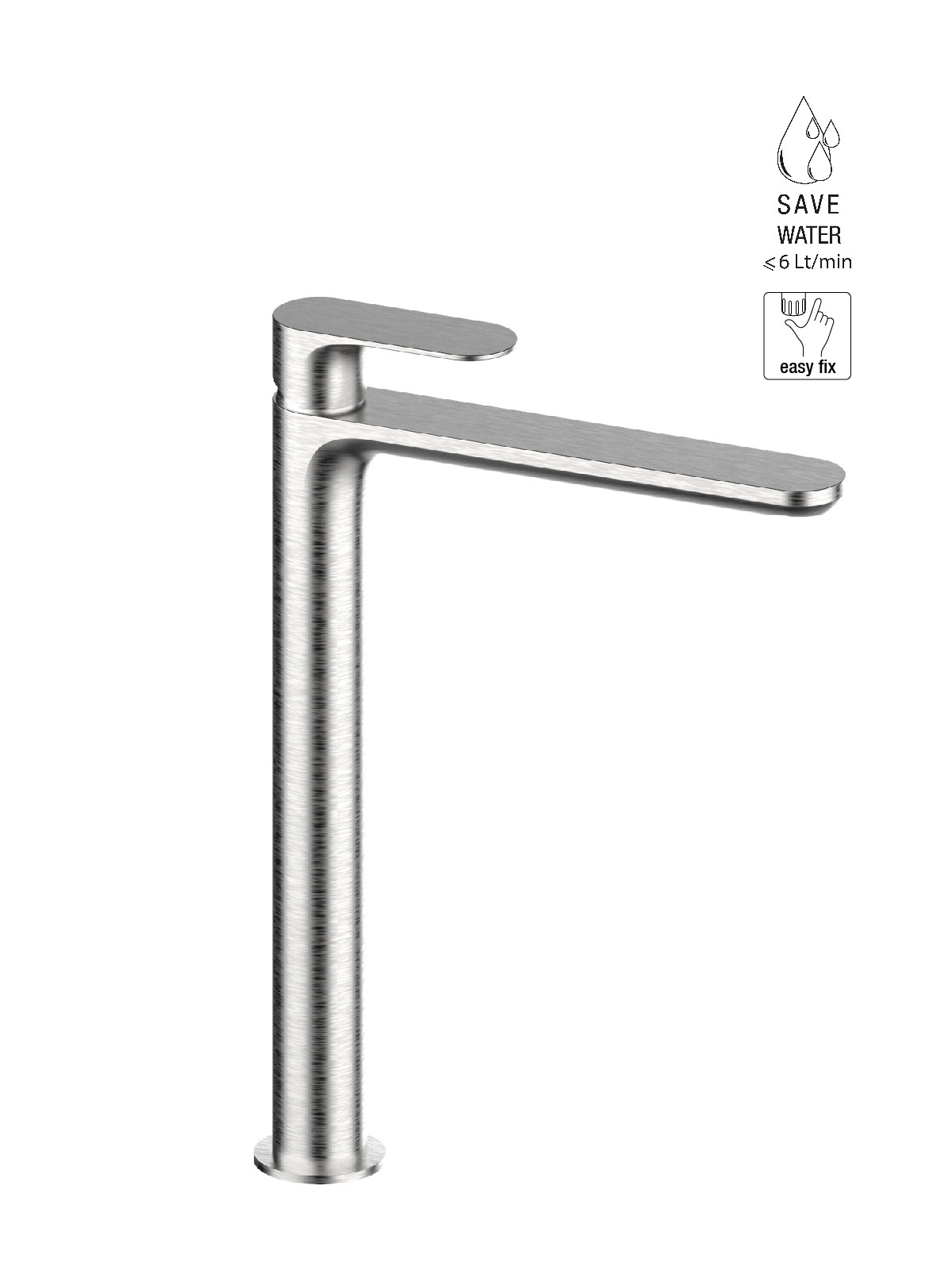 Baterie lavoar inalta finisaj inox Lea by F.lli Frattini