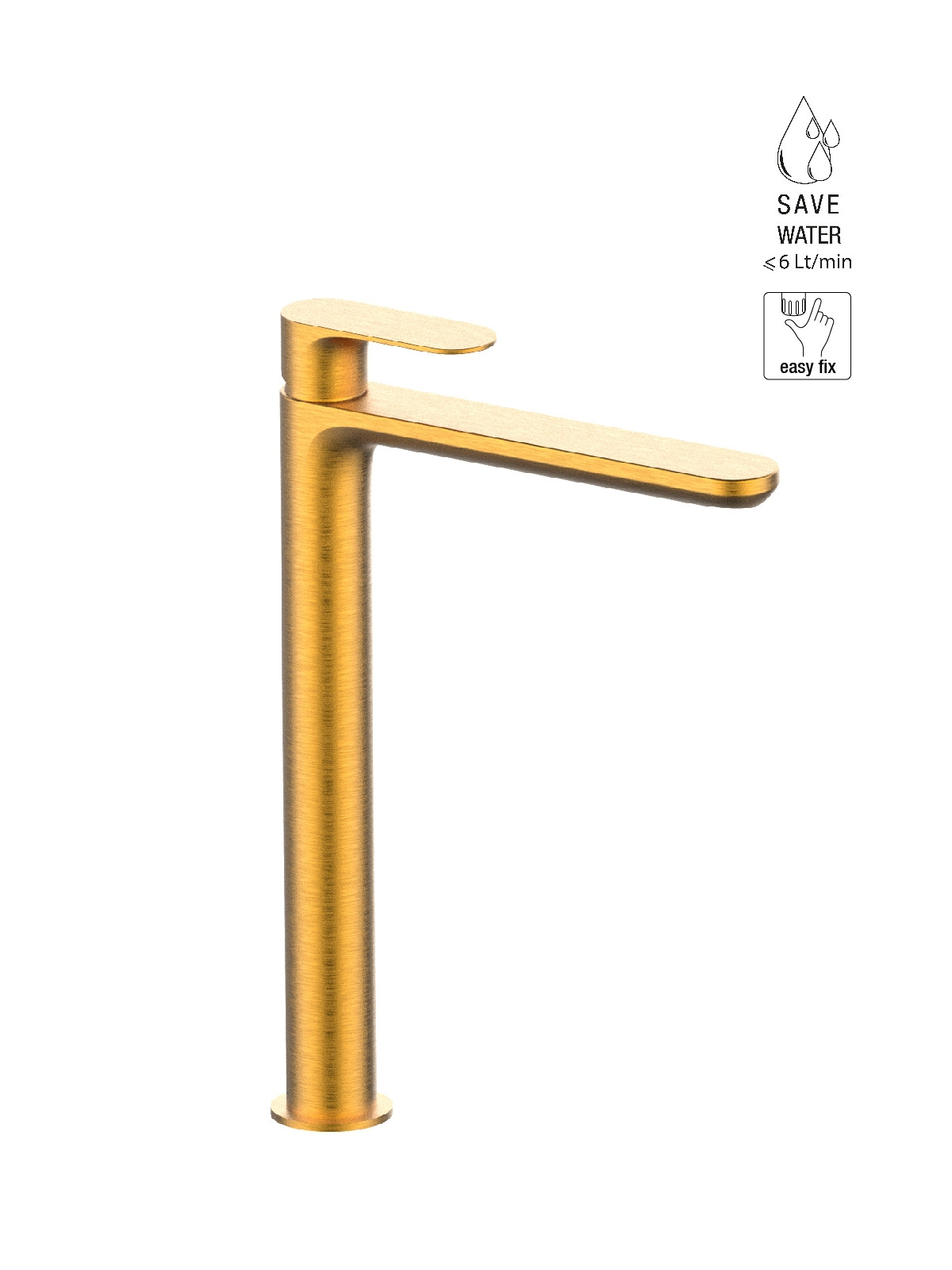 Baterie lavoar inalta finisaj auriu periat Lea by F.lli Frattini