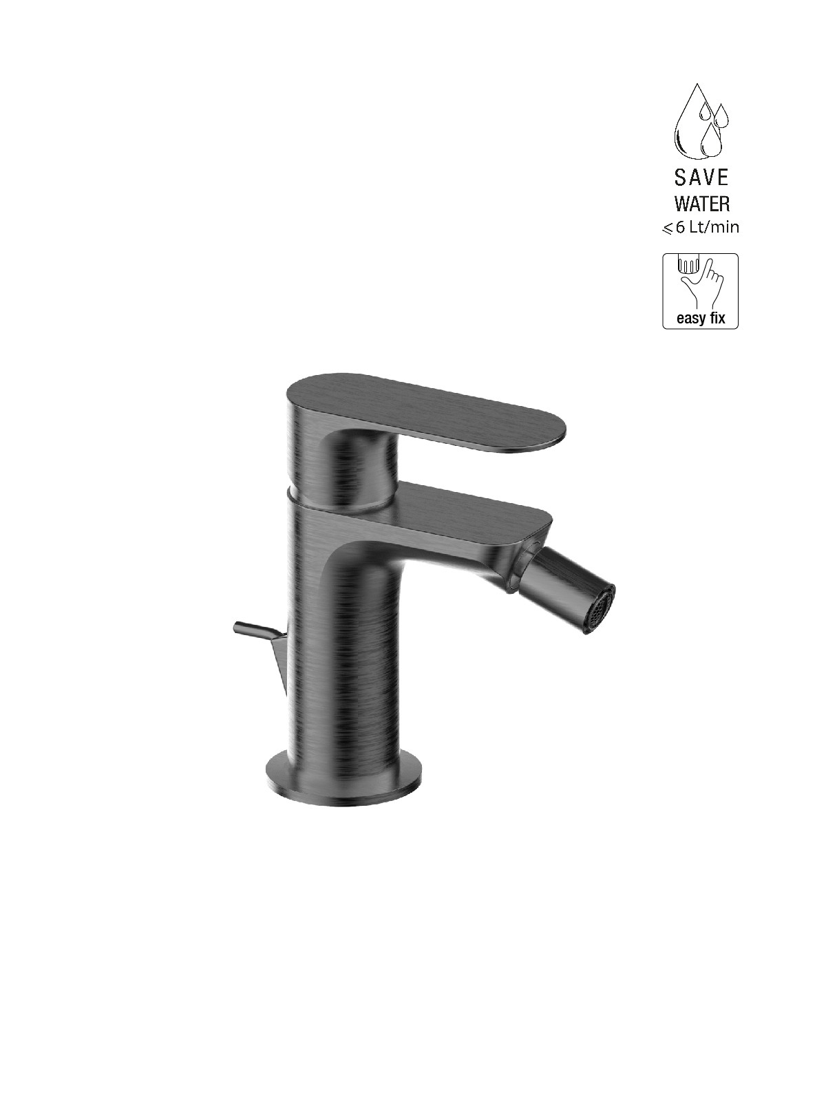 Baterie bideu finisaj cromat negru periat Lea by F.lli Frattini