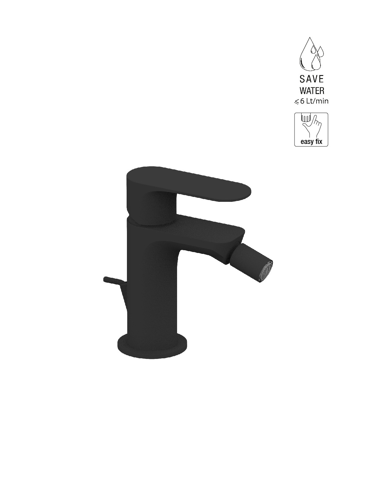 Baterie bideu finisaj negru mat Lea by F.lli Frattini