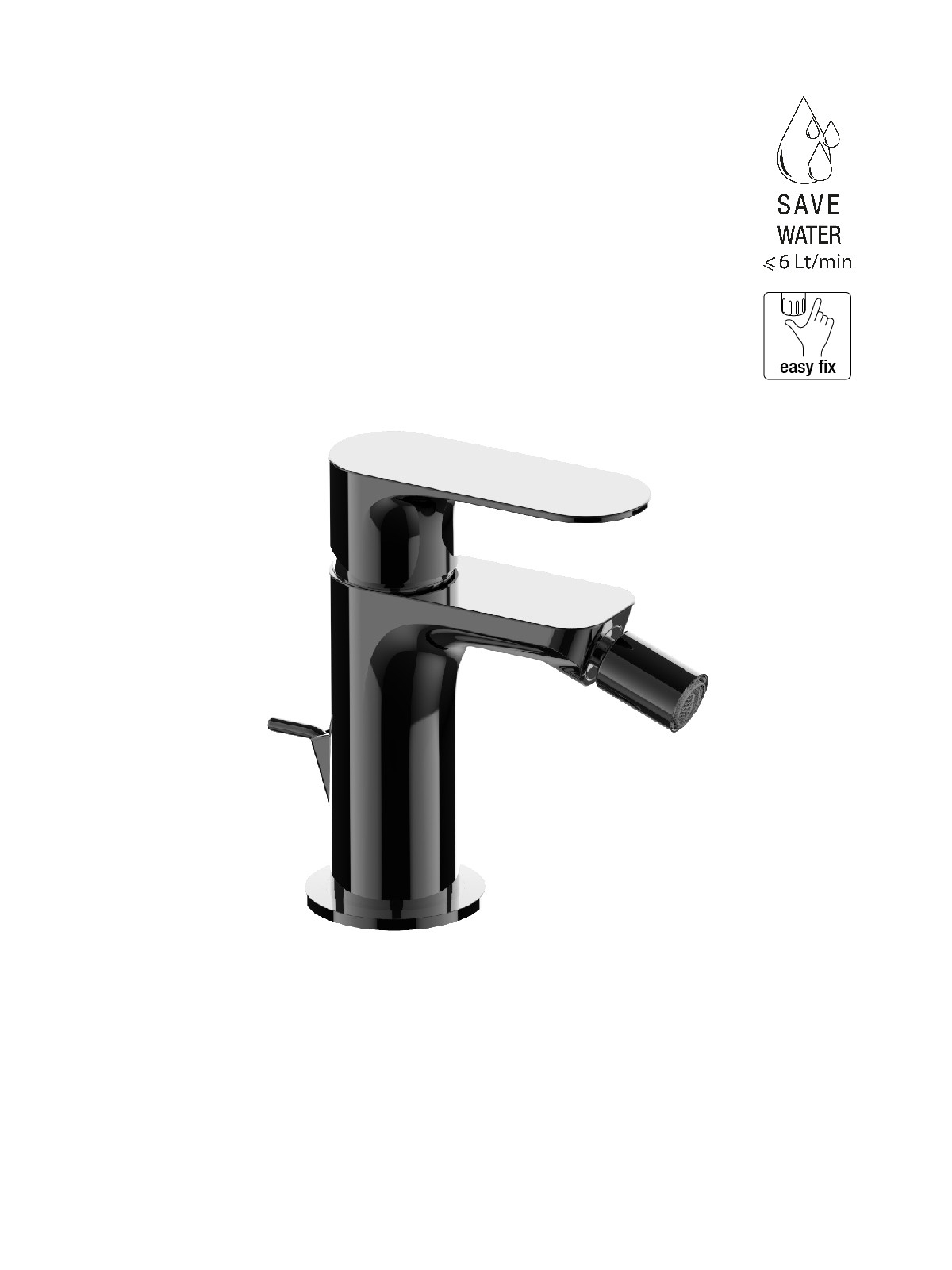 Baterie bideu finisaj cromat negru Lea by F.lli Frattini