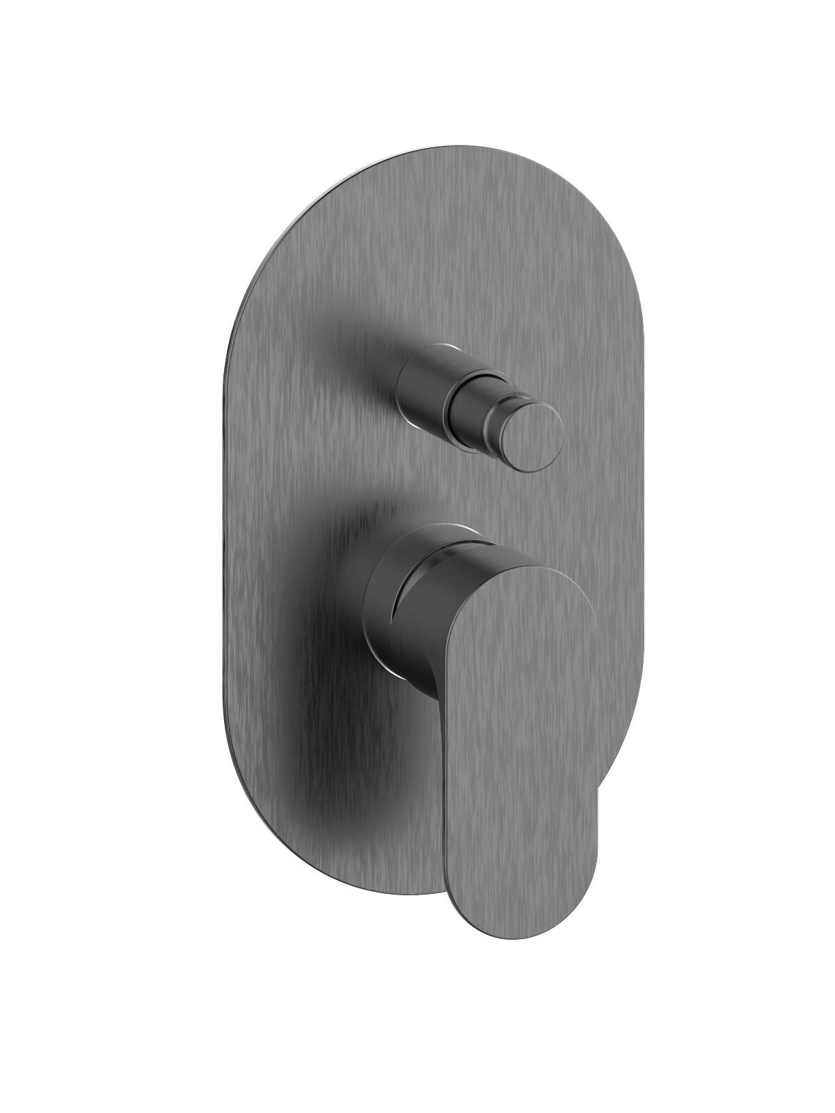 Baterie dus incastrata cu deviator finisaj cromat negru periat Lea by F.lli Frattini