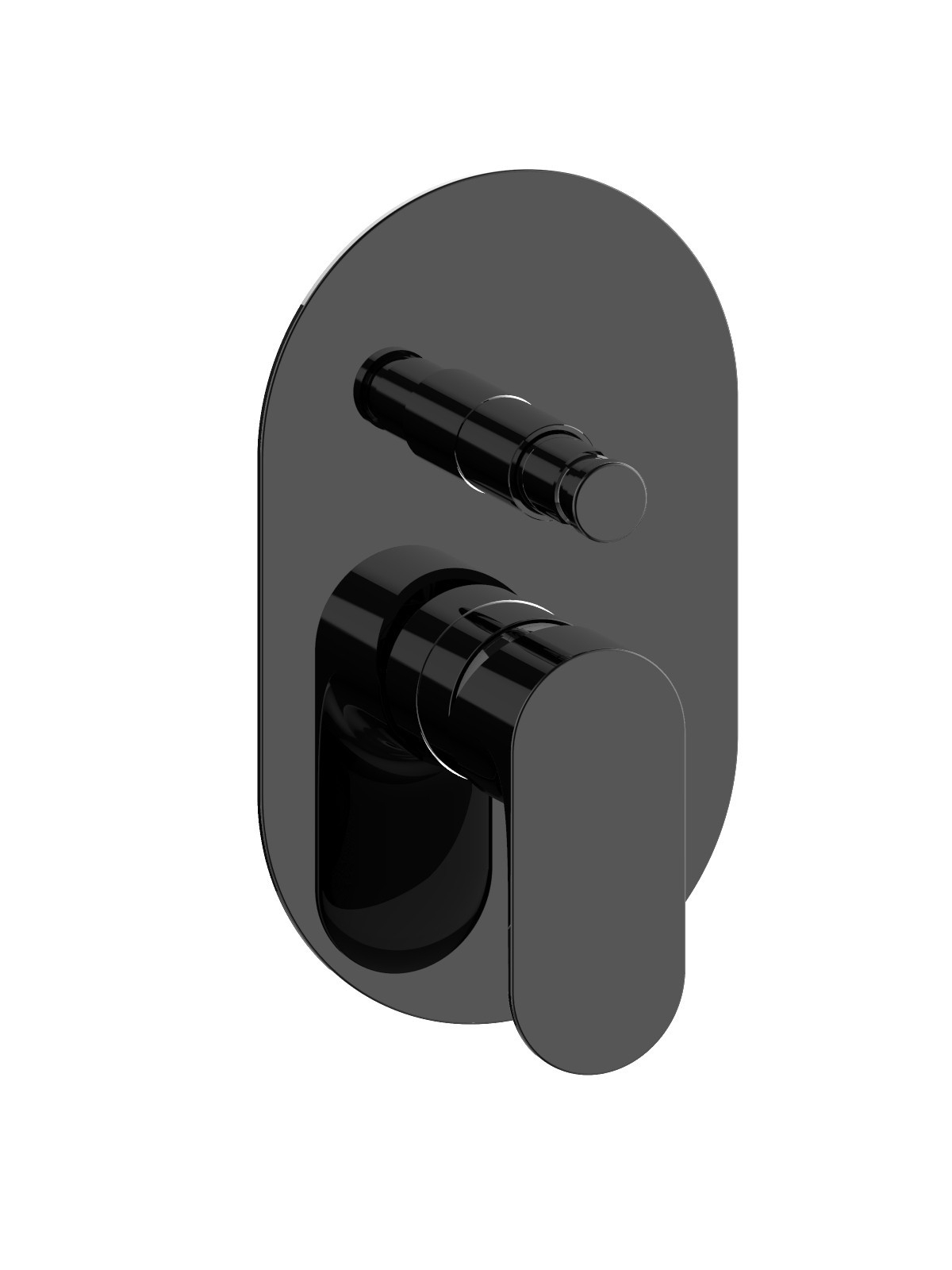 Baterie dus incastrata cu deviator finisaj cromat negru Lea by F.lli Frattini