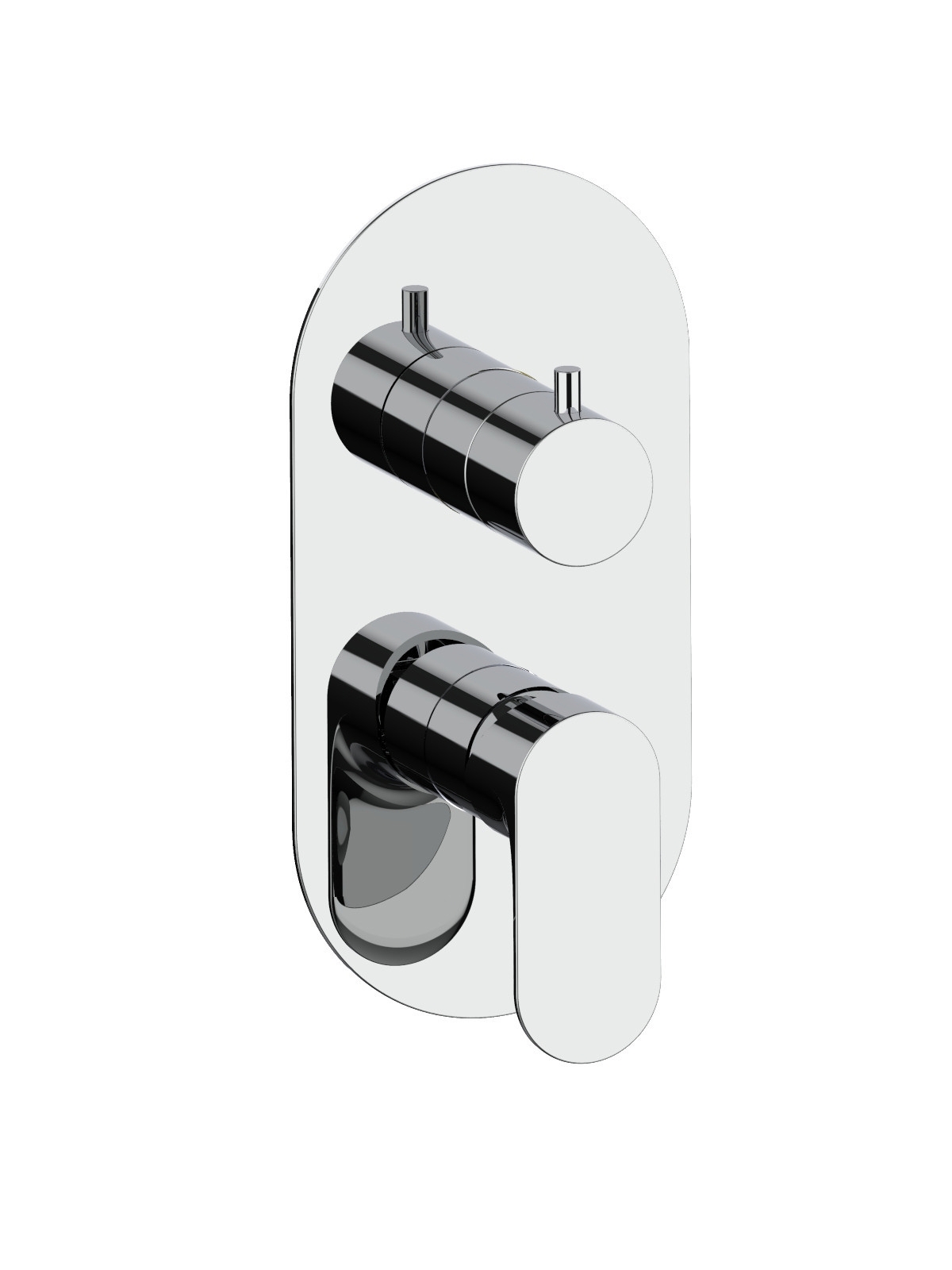 Baterie dus incastrata cu deviator finisaj cromat Lea by F.lli Frattini