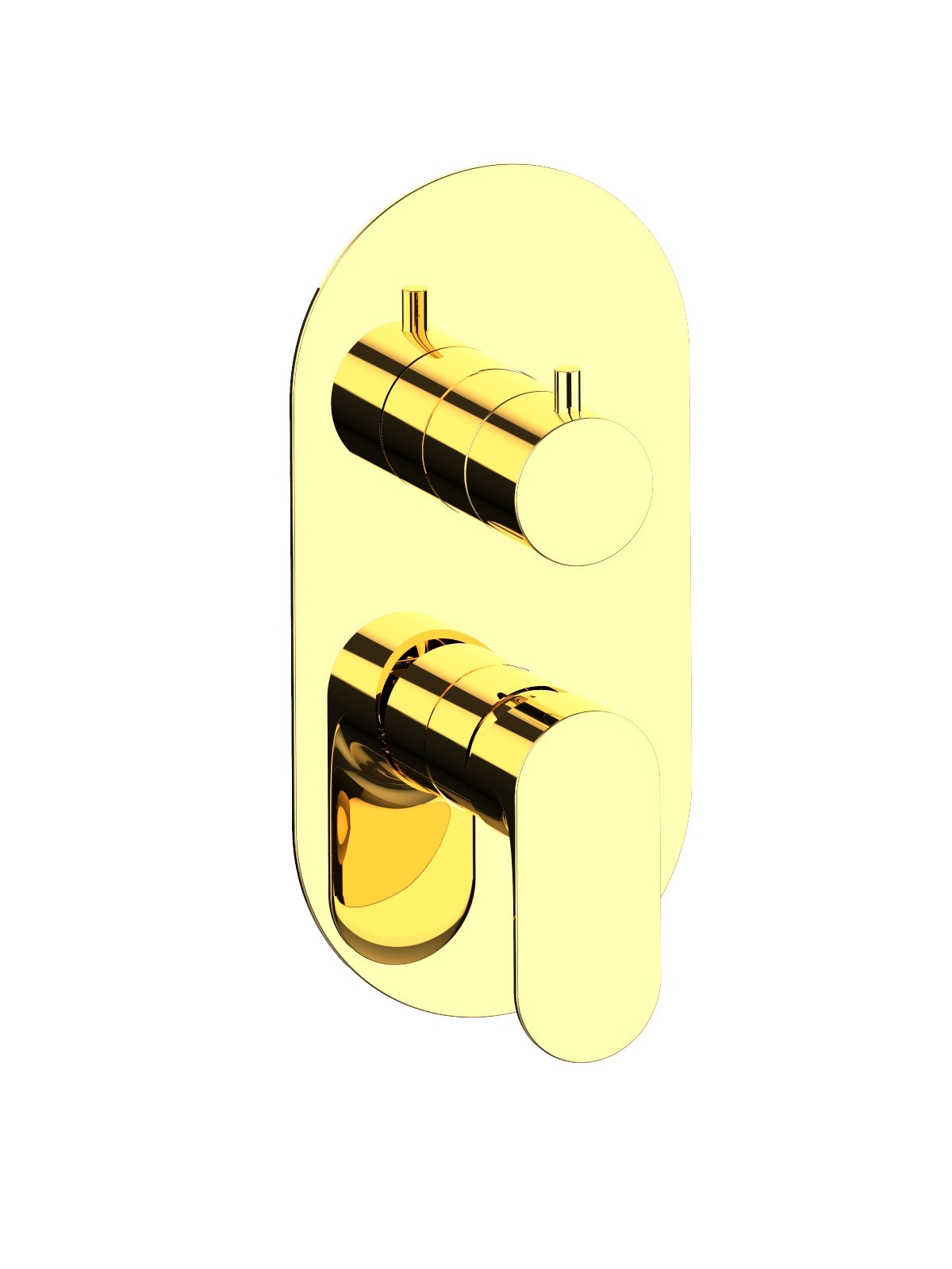 Baterie dus incastrata cu deviator finisaj auriu Lea by F.lli Frattini