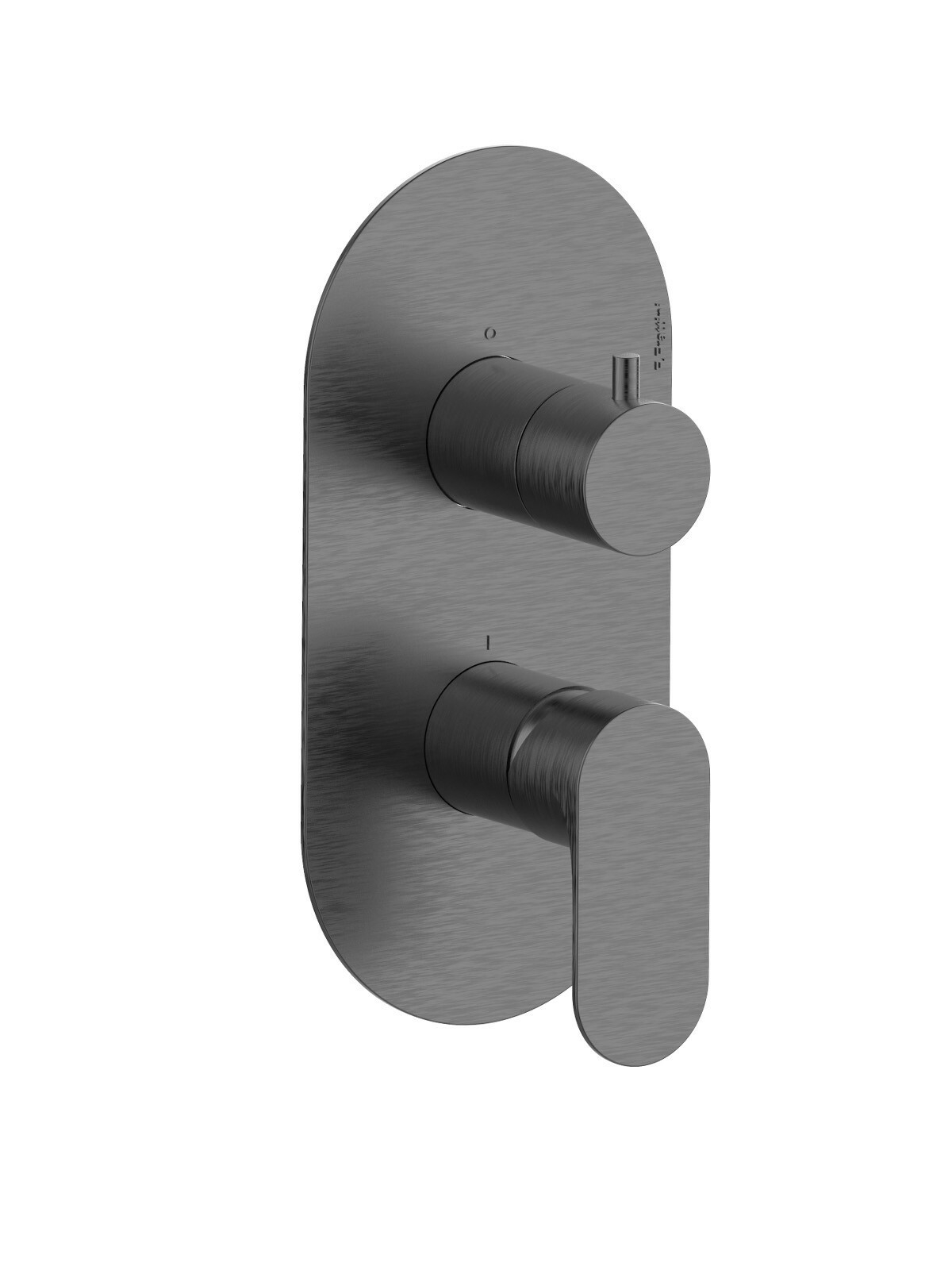 Baterie dus incastrata cu deviator finisaj cromat negru periat Lea by F.lli Frattini