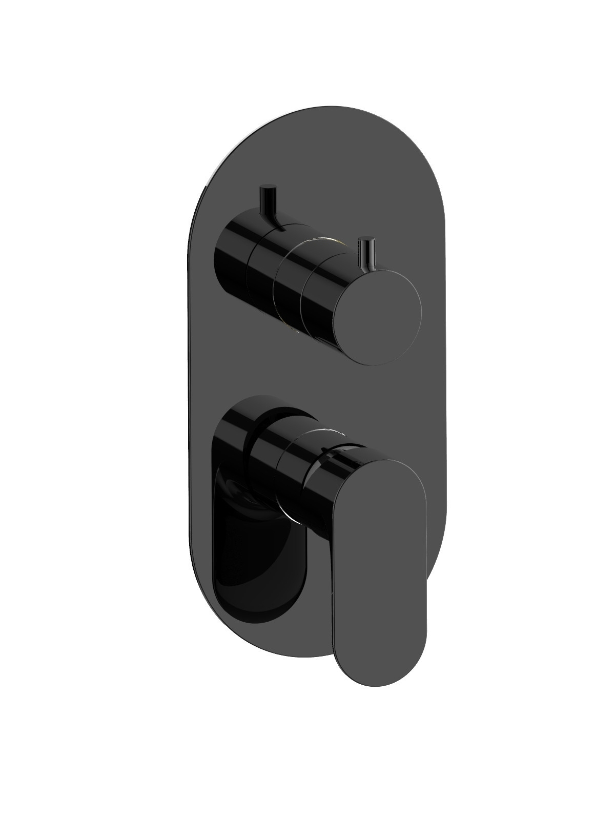 Baterie dus incastrata cu deviator finisaj cromat negru Lea by F.lli Frattini