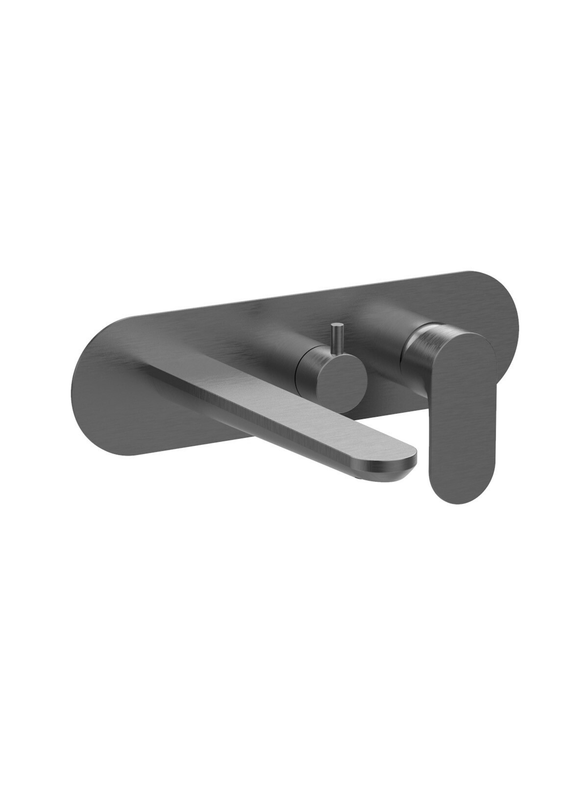 Baterie cada incastrata cu deviator si gura de curgere finisaj cromat negru periat Lea by F.lli Frat