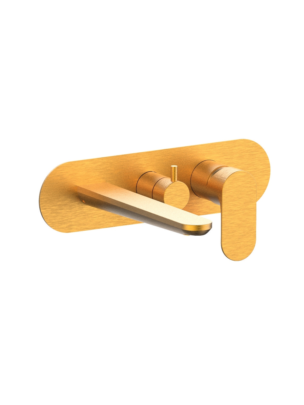 Baterie cada incastrata cu deviator si gura de curgere finisaj auriu periat Lea by F.lli Frattini