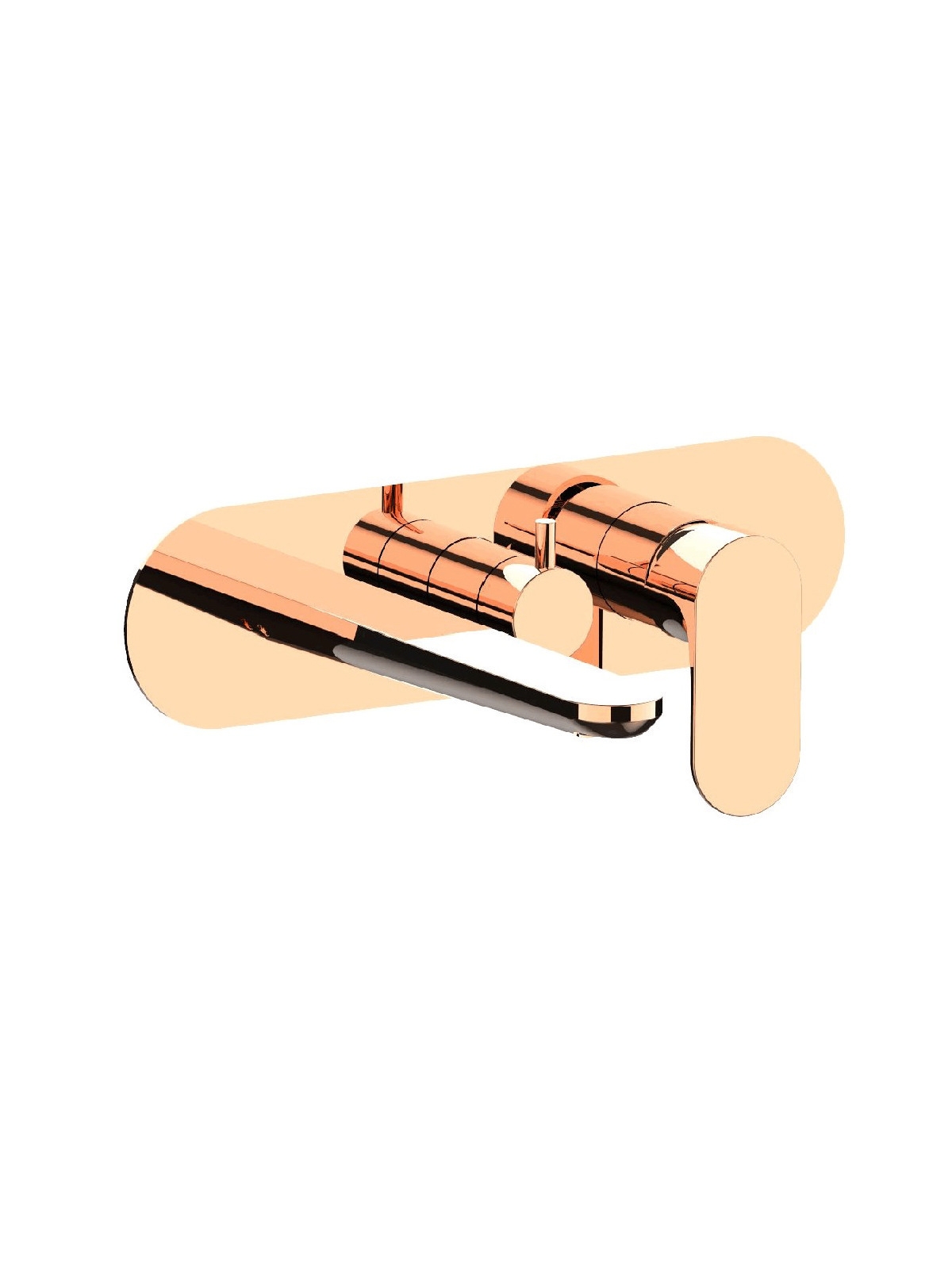 Baterie cada incastrata cu deviator si gura de curgere finisaj auriu roz Lea by F.lli Frattini