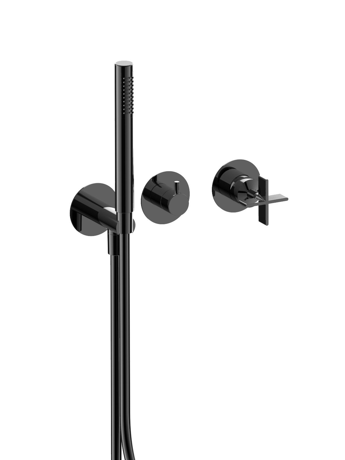 Baterie dus finisaj cromat negru Don Chisciotte by F.lli Frattini